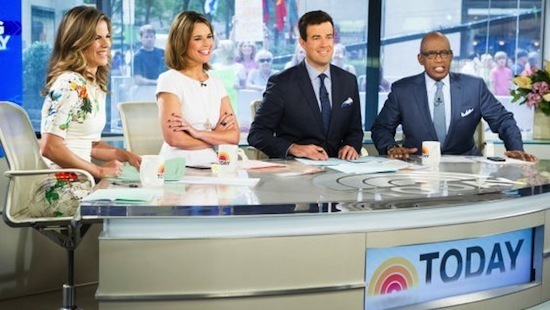 Carson Daly with Today show team.
