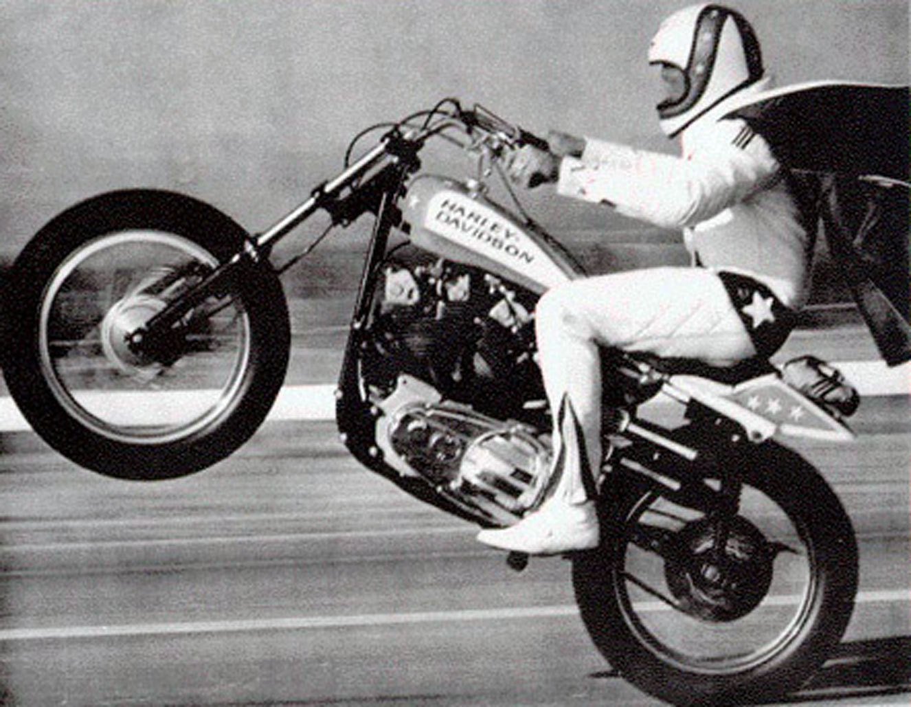 Evel Knievel on a Harley