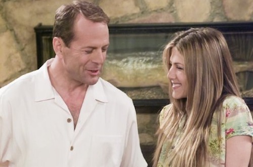 Bruce Willis and Jennifer Aniston in Friends