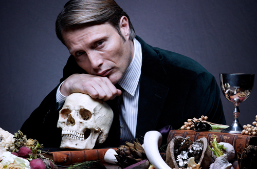 Hannibal holding a skull