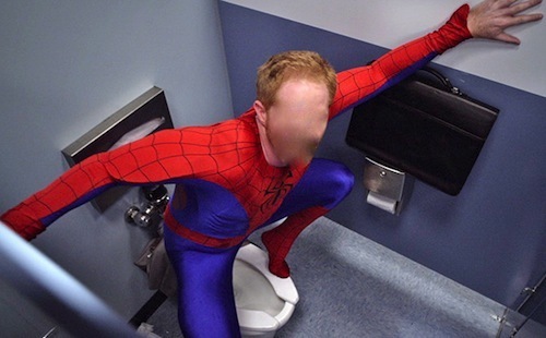 Mitchell as Spiderman on Modern Family
