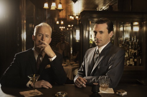 John Slattery and Jon Hamm in Mad Men