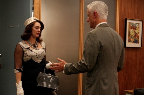 Talia Balsam and John Slattery in Mad Men