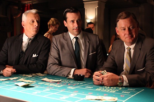 John Slattery, Jon Hamm, and Joel Murray in Mad Men