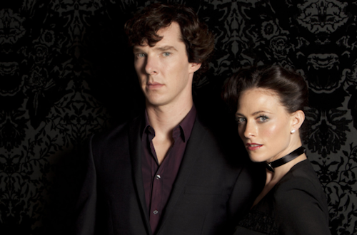 Benedict Cumberbatch and Lara Pulver in Sherlock