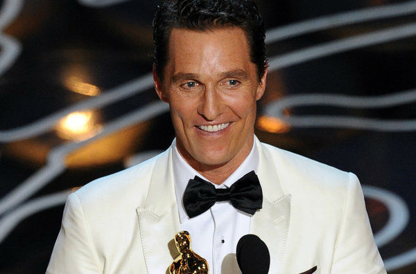 Matthew McConaughey accepting the Oscar for Best Actor
